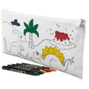 Пенал-раскраска для детей с цветными карандашами, школьный подарок для рисования