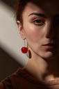 Серьги Красная вишня без застежки