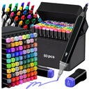 АЛКОГОЛЬНЫЕ МАРКЕРЫ 80 ШТ. Маркеры Маркеры Двусторонние маркеры Pro + СУМКА