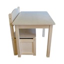 STOLIK 75/50 + ŁAWECZKA SCHOWEK PEŁNA DLA MALUCHA