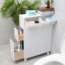 Kúpeľňová konzola MDF Toaletná skrinka na kolieskach s 2 bielymi zásuvkami Šírka nábytku 50 cm