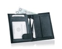 BETLEWSKI Мужской вертикальный кожаный кошелек, большой RFID, темно-синий кожаный кошелек для карточек