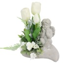 Ангел на могиле, украшение, композиция СЕРДЦЕ, кладбище