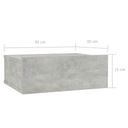 vidaXL Závesný nočný stolík, betónová sivá, 40x30x15 cm Farba nábytku odtiene sivej