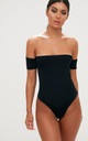 M8B001 ЧЕРНОЕ БОДИ PRETTYLITTLETHING, ОТКРЫТОЕ ПЛЕЧО, 38 М