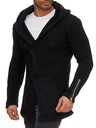 Kardigan Predĺžený sveter s kapucňou mikina zips Veľkosť L