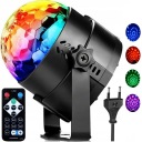 ДИСКОШАР ДИСКОПРОЕКТОР ВРАЩАЮЩИЙСЯ ЛАЗЕР RGB СВЕТОДИОДНЫЙ ОТРАЖАТЕЛЬ + ПУЛЬТ ДУ