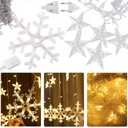 СВЕТОДИОДНЫЕ СВЕТИЛЬНИКИ 2,5М РОЖДЕСТВЕНСКОЕ ОКНО СВЕТ ЗАНАВЕСЫ СНЕЖИНКИ ТЕПЛЫЙ БЕЛЫЙ