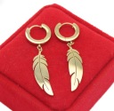 СЕРЬГИ С ЗОЛОТЫМИ ПЕРЬЯМИ, ХИРУРГИЧЕСКАЯ СТАЛЬ 316 Л