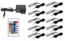 10x светодиодных зажимов RGB для стеклянных полок, НАБОР зажимов