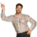 МУЖСКАЯ СЕРЕБРЯНАЯ РУБАШКА DISCO, 70-80-е, РАЗМЕР L