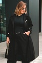 Dlhý Kabát na podšívke Viazaný Plus Size Elegantný Trenč Poprsie 120-135 Výplň neuplatňuje sa