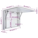 vidaXL Kúpeľňová skrinka so zrkadlom a LED, 80 x 9,5 x 55 cm Farba nábytku biela