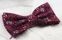 Мужской галстук-бабочка и нагрудный платок - Альти - Красный с цветочным узором