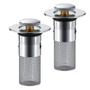 ПРОБКА ДЛЯ УМЫВАЛЬНИКА PUSH IN С ФИЛЬТРОМ, ПРЕДОТВРАЩАЮЩАЯ ЗАСОРЕНИЕ, 2 ШТ.