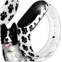 Ремешок на руку для Xiaomi Mi Band 5 6 7 детский, белый, собачьи лапы, узоры, кот