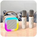 Караоке набор беспроводной портативный 2x микрофон + Bluetooth -динамик RGB #11