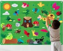 РАЗВИВАЮЩИЙ КОВрик ВОЙЛОЧНАЯ ДОСКА НА ЛИПУЧКЕ ДЛЯ ДЕТЕЙ ЖИВОТНЫХ MONTESSORI FOREST