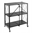 СКЛАДНОЙ ШКАФ-КНИЖНЫЙ ШКАФ С 3 ПОЛКАМИ, ЧЕРНАЯ СТАЛЬ