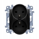 Саймон 10 двойной розетки с заземляющим CGZ2m.01/49 Black Mat