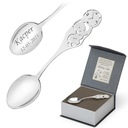 SREBRNA ŁYŻECZKA Pamiątka CHRZEST urodziny Grawer