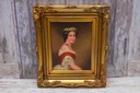 Portrét - Francúzska aristokratka s vencom - Olejomaľba - Zlatý rám