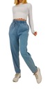 Dámske džínsové nohavice modré dlhé s vreckami Stredová část (výška v páse) stredná