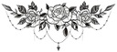 Бикини Strong Tattoo Flowers Crystals Roses на животе, декольте, спине TM243