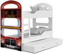 Кровать двухъярусная 190х80 белый розовый DOMINIK 3