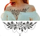 Бикини Strong Tattoo Flowers Crystals Roses на животе, декольте, спине TM243