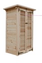 Деревянный садовый шкаф с местом для хранения инструментов