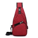 Sportowy plecak na jedno ramię, nerka z USB- czerw Kod producenta 5902734875464