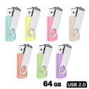 НАКОПИТЕЛЬ USB 64 ГБ 2.0 TWISTER HALF – 7 ПАСТЕЛЬНЫХ ЦВЕТОВ
