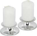 KOMPLET DWÓCH SREBRNYCH ŚWIECZNIKÓW SREBRNY ŚWIECZNIK ŚWIECZKA