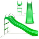 Большая садовая горка, 183 см, с детской лестницей, зеленая