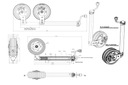 Опорное колесо для маневрирования прицепа колесо 300кг 48мм AL-KO со шкалой