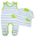 KOMPLET NIEMOWLĘCY 62 ŚPIOCHY + KAFTANIK GREEN STRIPES /11/
