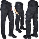 ЧЕРНЫЕ КАМО Эластичные брюки-карго с поясом Различные размеры r34 IT/Th-1