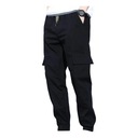 Módne pánske nohavice Cargo Nohavice s vysokým pásom a širokými nohavicami uvoľneného strihu 5XL čierna Značka bez marki