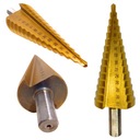 СТУПЕНЧАТОЕ КОНУСНОЕ СВЕРЛО ПО МЕТАЛЛУ 4–32 ММ HSS, ТИТАНИЗИРОВАННАЯ НЕРЖАВЕЮЩАЯ СТАЛЬ