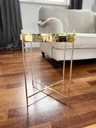 Журнальный столик с зеркалом и металлическим зеркалом Glamour