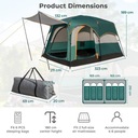 Namiot kempingowy dla 6 osób 2 pokoje Podwójny namiot do spania Marka Costway