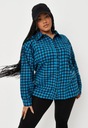 MISSGUIDED PLUS KOCKOVANÁ OVERSIZE KOŠEĽA (50) Rukáv dlhý rukáv