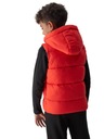 4F Vesta Detská prešívaná páperová vesta červená veľ.134 Ďalšie vlastnosti kapucňa vrecká