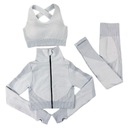 ЖЕНСКИЙ КОСТЮМ ДЛЯ ТРЕНИРОВКИ ДЛЯ ФИТНЕСА, ИЗ 3-Х ЧАСТЕЙ