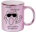 RÓŻOWY KUBEK PREZENT DO PRACY W KORPO ASAP SRASAP DLA PROGRAMISTY SPEDYTORA