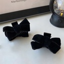 Para Black Velvet Bow Trąbka Side Bangs Spinka do włosów