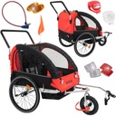 ВЕЛОСИПЕДНЫЙ ПРИЦЕП 3в1 для детей, складной, ФАРЫ, ЗАЖИМ ДЛЯ КОЛЕСА 360°