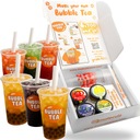 BUBBLE TEA - ZESTAW KUBKI SŁOMKI na 6x700ml JAGODA AGREST CYTRYNA TRUSKAWKA