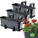 3x БАЛКОННЫЙ ЯЩИК 40см ГРАФИТОВЫЕ РУЧКИ